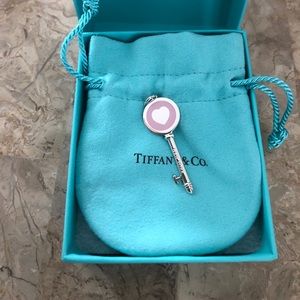 Tiffany Co. Sterling silver Key Pendant Pink